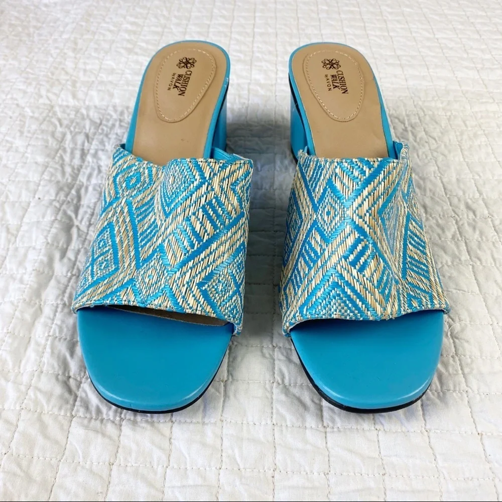Avon Cushion Walk Woven Slide with Block Heel 8